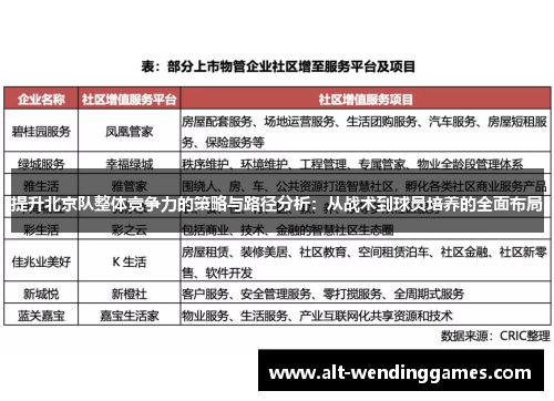 提升北京队整体竞争力的策略与路径分析：从战术到球员培养的全面布局